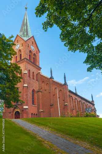 Lutheran Church in Sarpsborg.Viken county.Norway photo