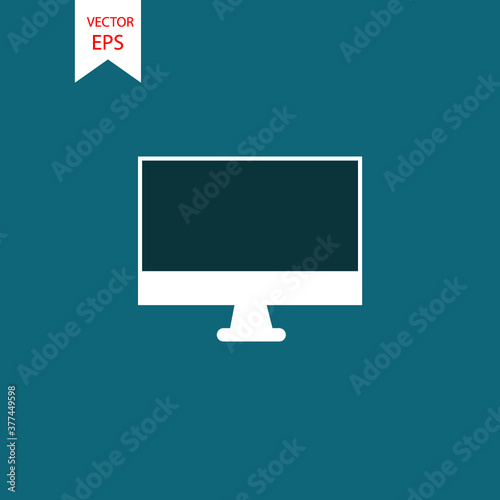 PC Icon. TV Icon. Television on a blueish background. Display