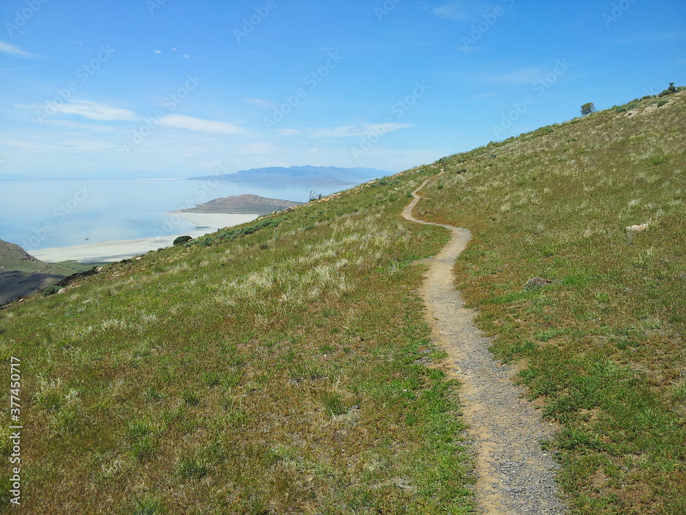 Frary Peak hiking trail, Antelope Island State Park, Utah