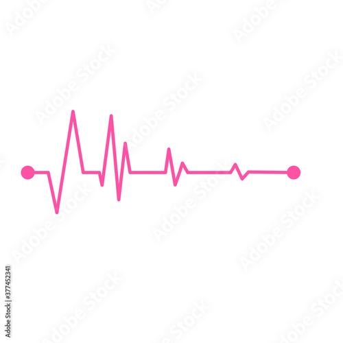 Heart beat monitor pulse line art icon for medical apps and websites isolated on white background EPS Vector