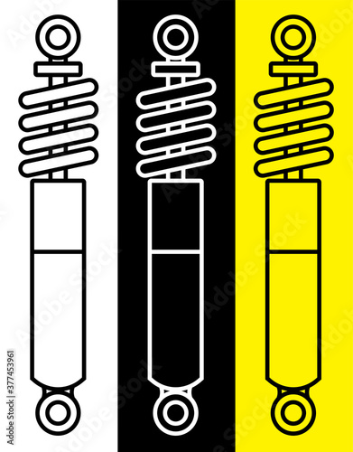 car shock absorber. Spare parts for repair in car workshop. Vector