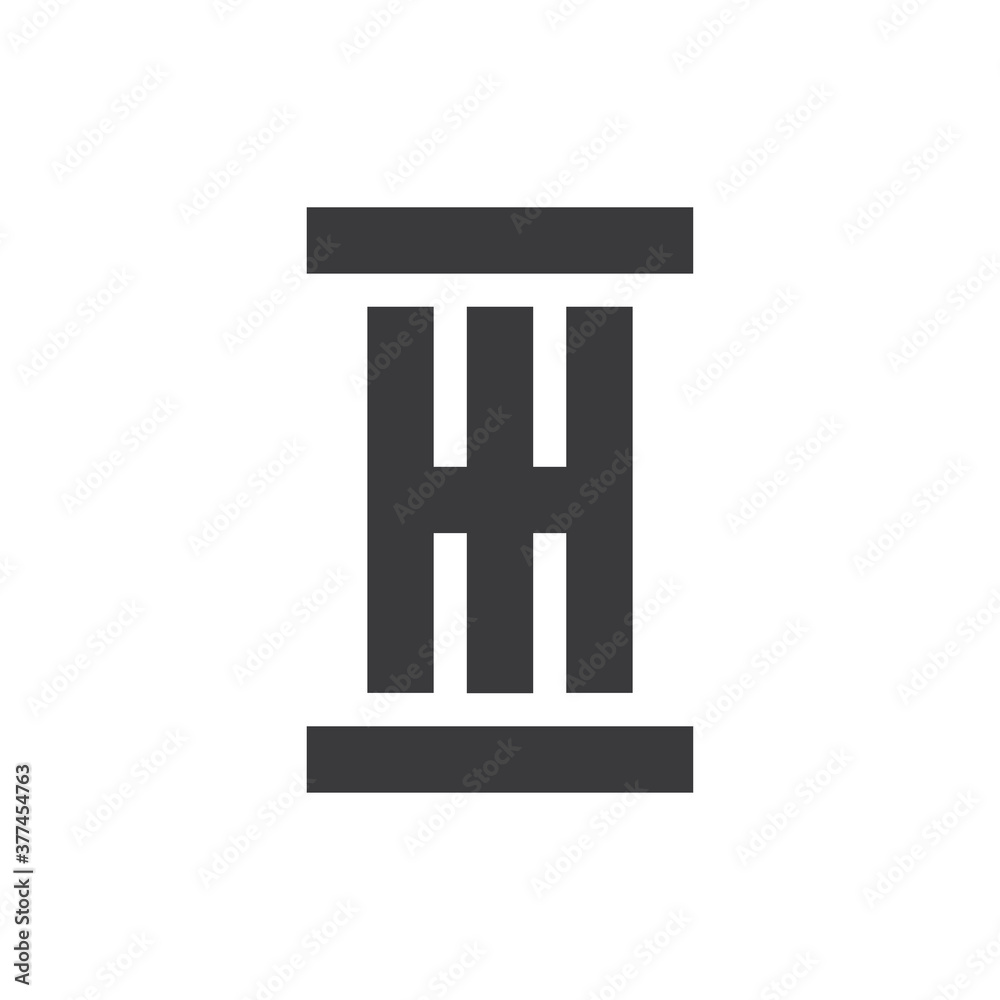 HH letter Fortress logo design vector HH letter Fortress logo design vector