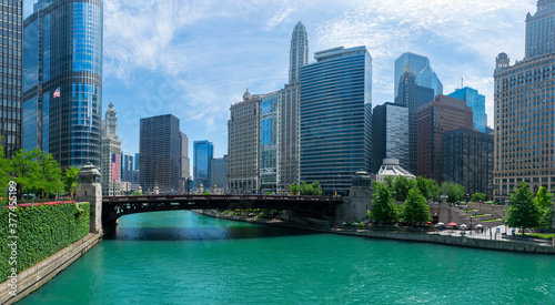 Downtown Chicago Skyline and Chicago River View  © milen69