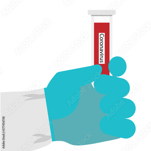 Coronavirus 2019-nCoV Blood Sample in test tube. Vector illustration