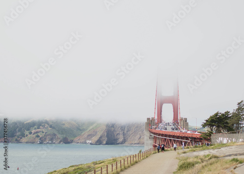 golden gate and fog