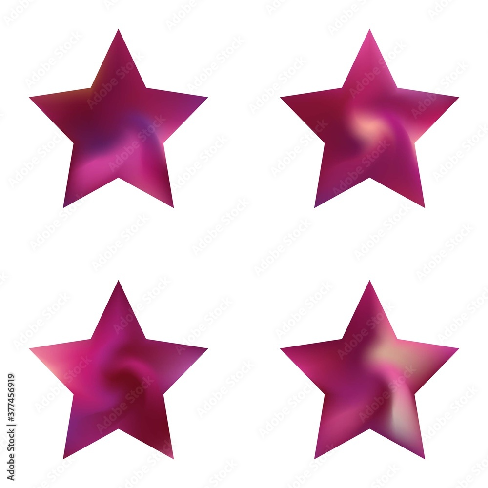 Obraz premium Kit of pentagram blurred backgrounds.