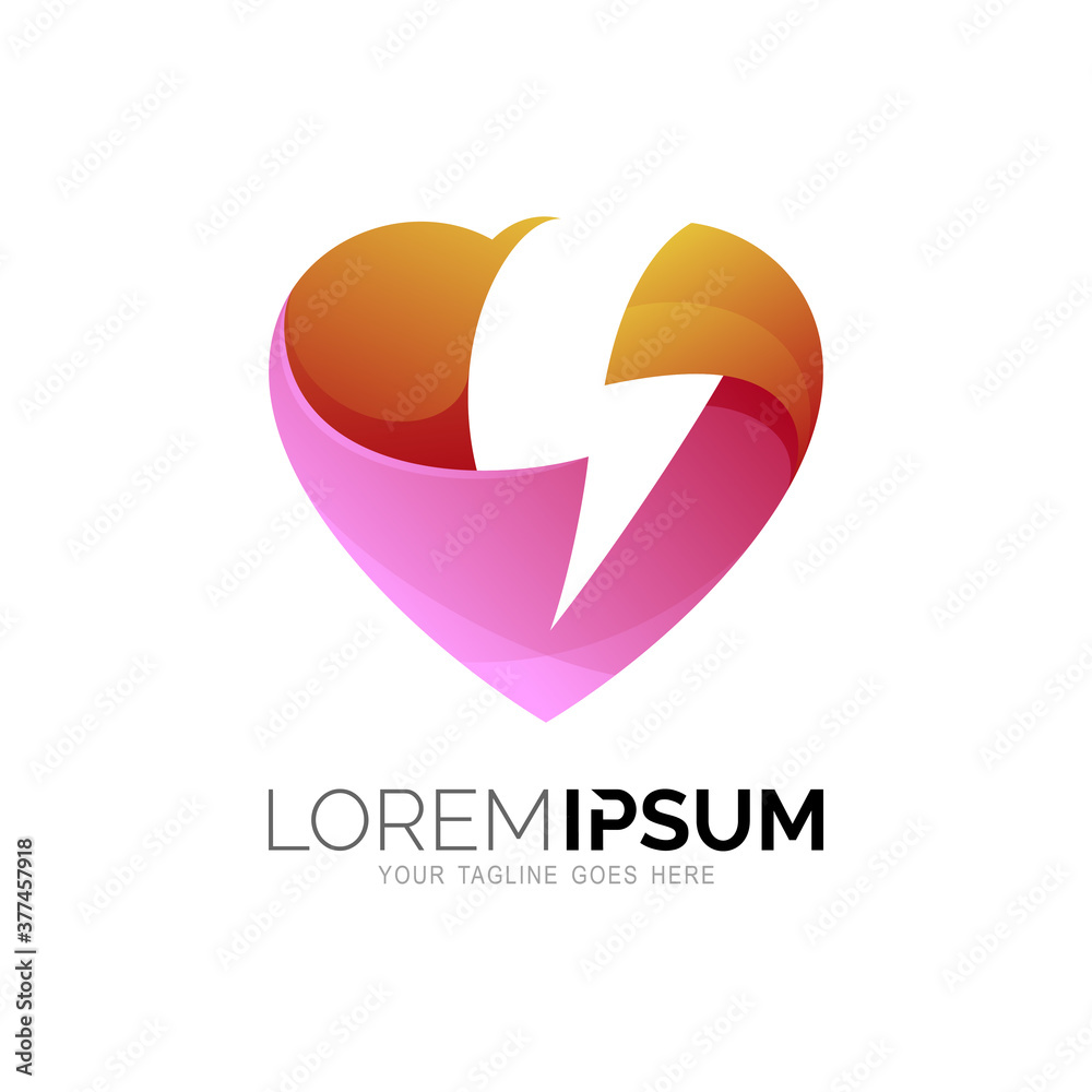 Love and thunder logo template, Power and energy logos Love and thunder logo template, Power and energy logos