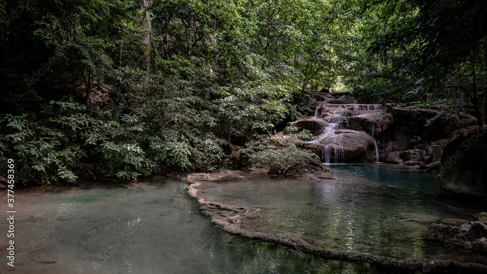 Erawan waterfall at National Park, Kanchanaburi, Thailand. Erawan waterfall at National Park, Kanchanaburi, Thailand.