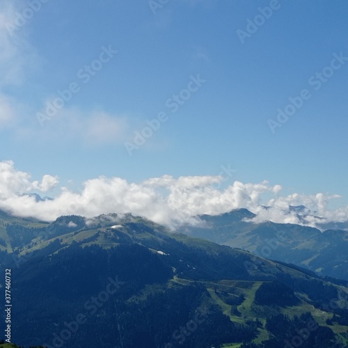mountains and clouds