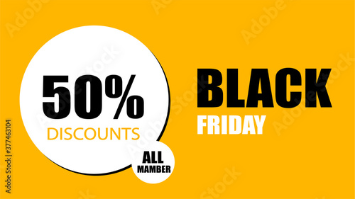 Black Friday promotion campaign. Yellow background stand out with black white.