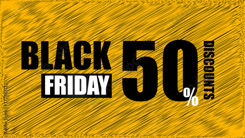 Black Friday promotion campaign. Yellow background stand out with black white.