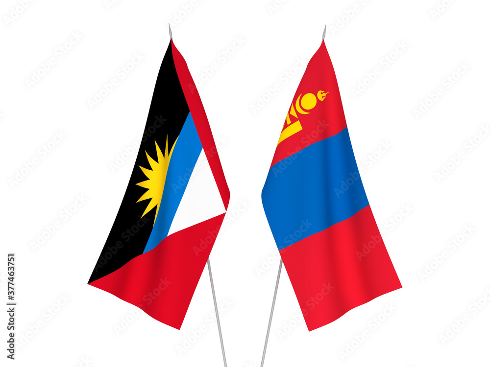 Antigua and Barbuda and Mongolia flags