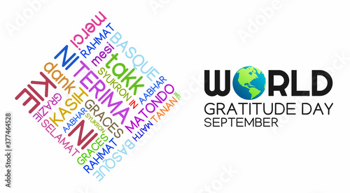 Vector graphic of world gratitude day good for world gratitude day celebration. flat design. flyer design.flat illustration.