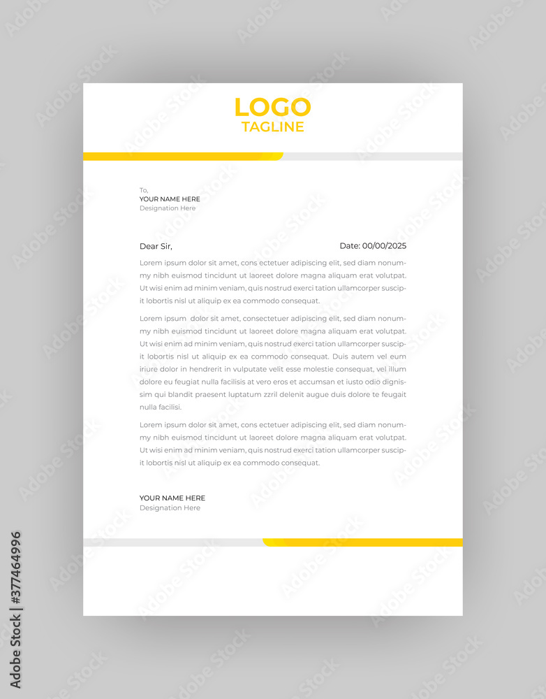 Professional And Modern Business Style, Flat Letterhead Design Template Vector Professional And Modern Business Style, Flat Letterhead Design Template Vector
