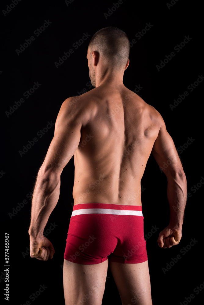 Athletic man from behind.