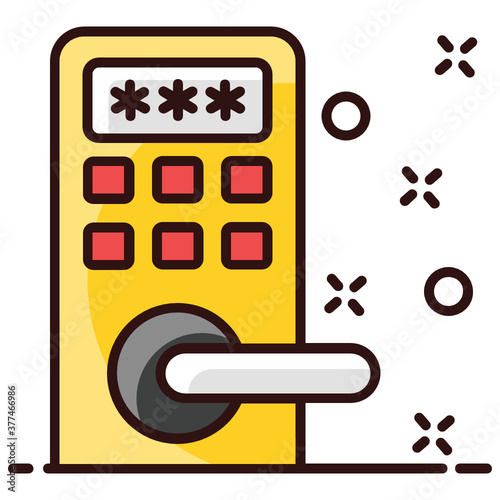 
Digital lock vector style, design of keyless lock 
