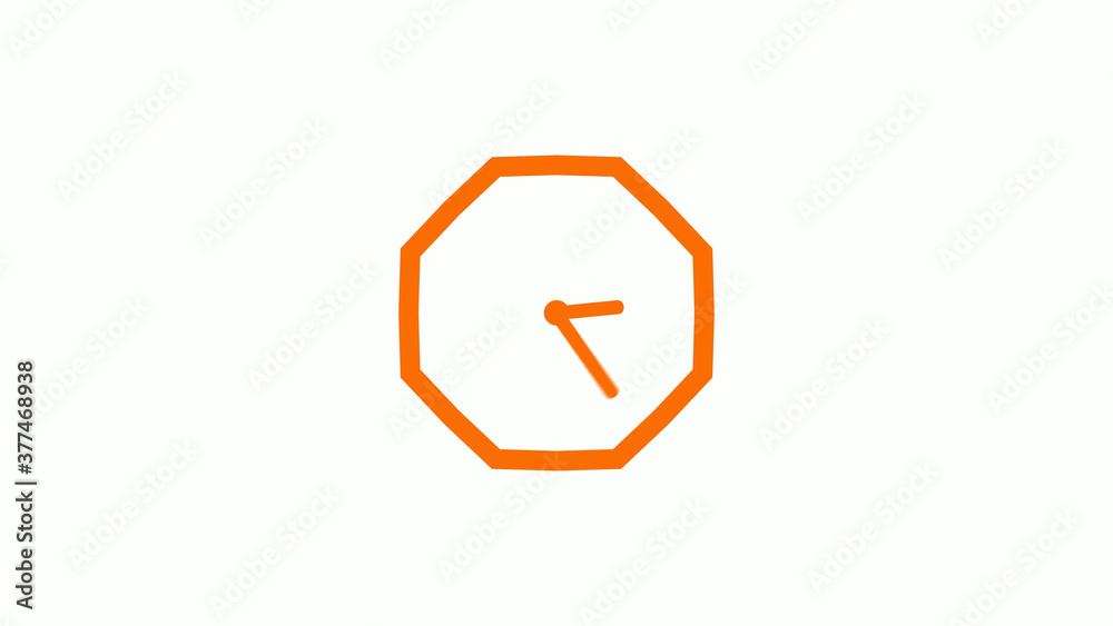 Amazing brown color counting down clock icon on white background Amazing brown color counting down clock icon on white background