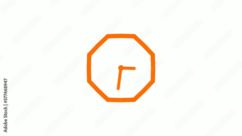 Amazing brown color counting down clock icon on white background Amazing brown color counting down clock icon on white background