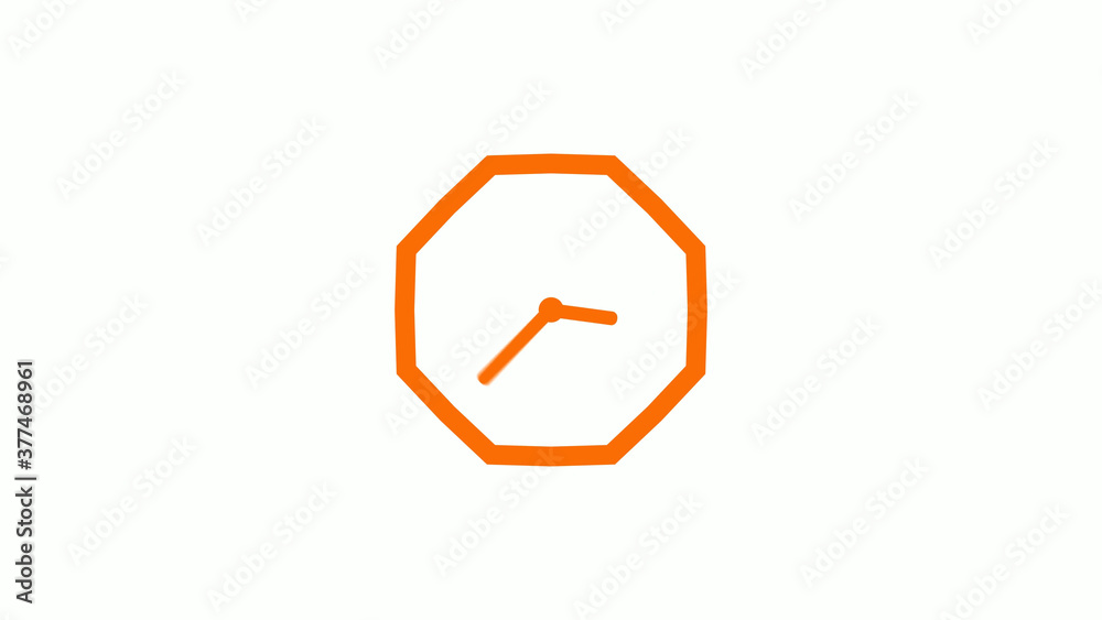 Amazing brown color counting down clock icon on white background Amazing brown color counting down clock icon on white background
