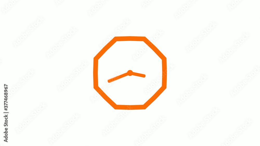 Amazing brown color counting down clock icon on white background Amazing brown color counting down clock icon on white background