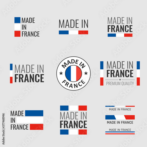 made in France labels set, French product emblem