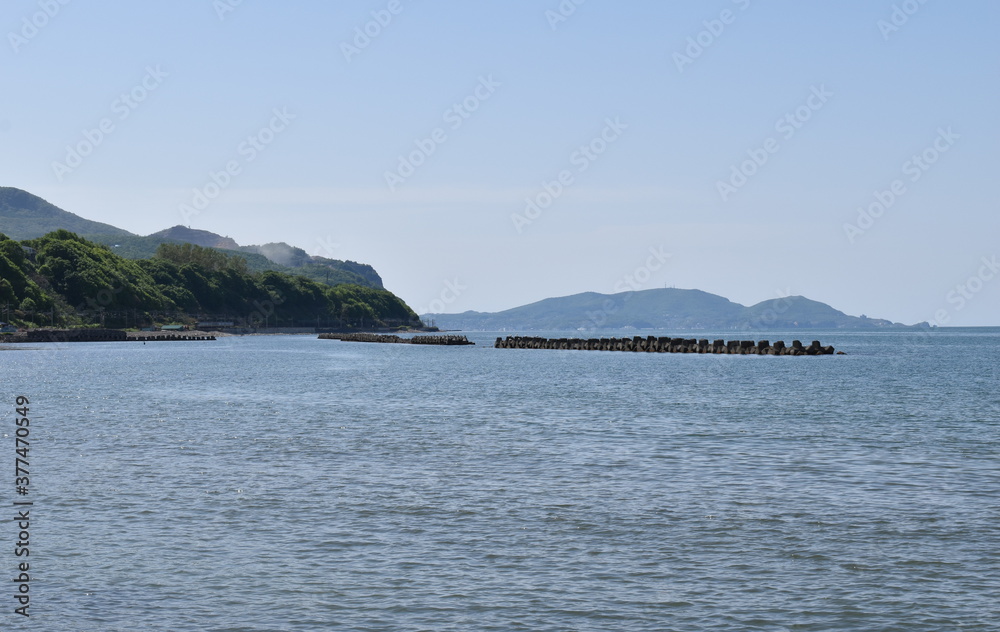 The landscape of the Otaru seaside beach in Sapporo Japan The landscape of the Otaru seaside beach in Sapporo Japan