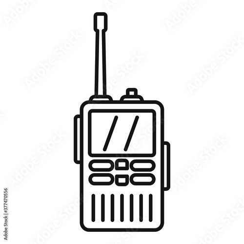 Walkie talkie antenna icon. Outline walkie talkie antenna vector icon for web design isolated on white background