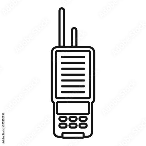 Walkie talkie transmitter icon. Outline walkie talkie transmitter vector icon for web design isolated on white background
