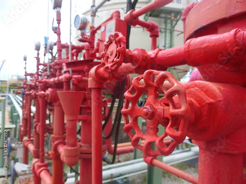 Fire sprinklers in a normal petrochemical plant