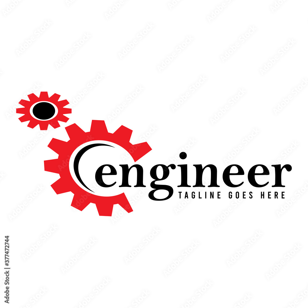 engineer with gear machine logo icon vector templat. engineer with gear machine logo icon vector templat.