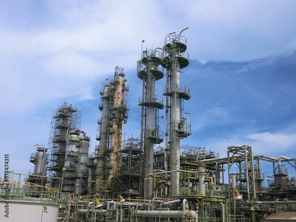 plant petrochemical In the daytime with copy space on top. plant petrochemical In the daytime with copy space on top.
