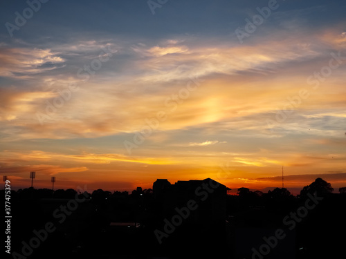 A beautiful orange evening sky  perfect for making great wallpapers.