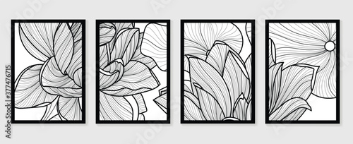 Luxury cover design template. Lotus line arts hand draw gold lotus flower and leaves. Design for packaging design, social media post, cover, banner, Wall arts, Gold geometric pattern design vector
