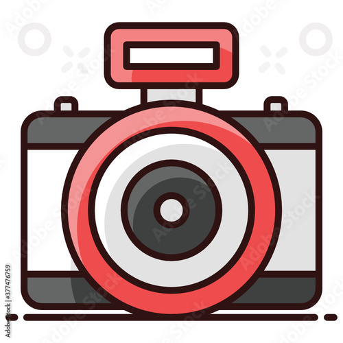 
Camera, photographic equipment icon in style 

