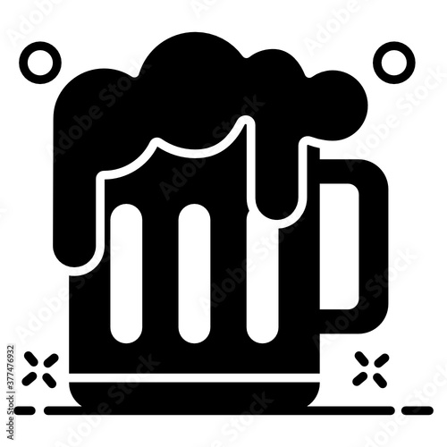 
Icon of beer mug, party celebration concept vector.
