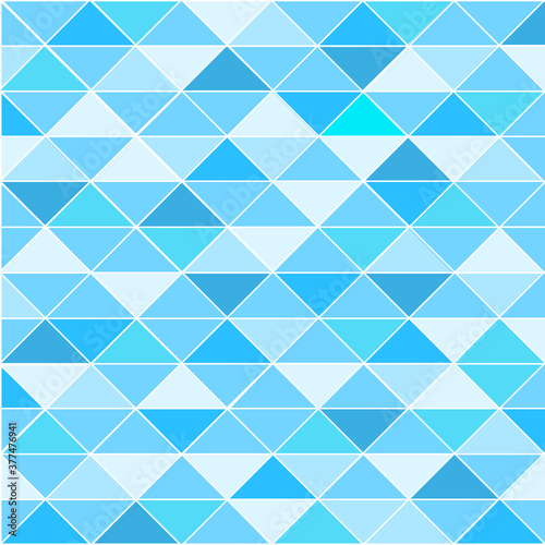 Abstract blue triangles seamless pattern background.