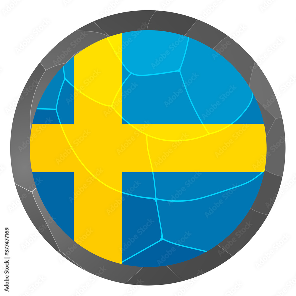 Glass light ball with flag of Sweden. Round sphere, template icon. Swedish national symbol. Glossy realistic ball, 3D abstract vector illustration highlighted on a white background. Big bubble. Glass light ball with flag of Sweden. Round sphere, template icon. Swedish national symbol. Glossy realistic ball, 3D abstract vector illustration highlighted on a white background. Big bubble.