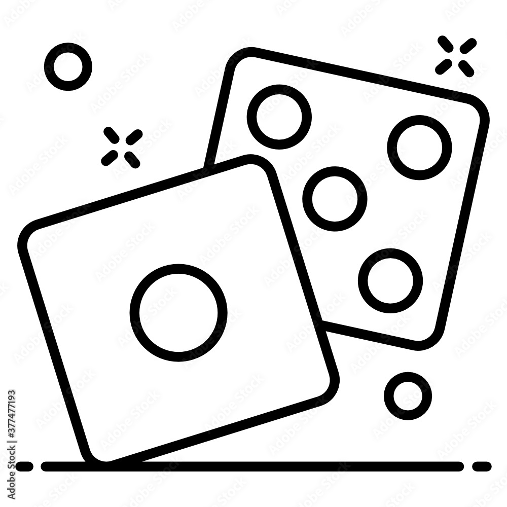 Icon of casino game accessories, ludo dice in a style vector.  Stock-Vektorgrafik | Adobe Stock