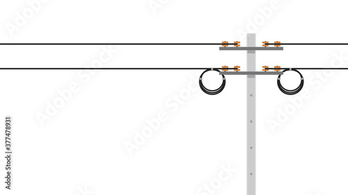 Electric pole vector. electric pole on white background. free space for text. copy space.