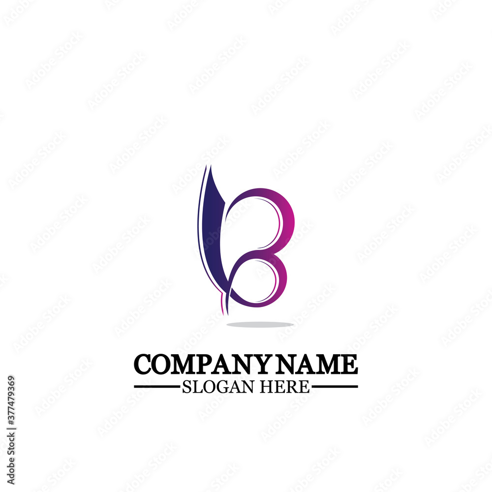 Abstract letter b logo vector. B logo symbol icon design template. Abstract letter b logo vector. B logo symbol icon design template.