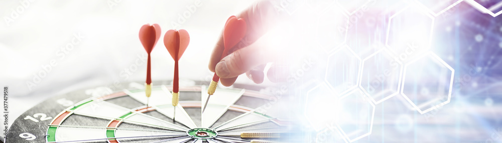 Darts. The dart for playing in the game board is stuck. Hit the sector in darts. The concept of a successful strategy. Darts. The dart for playing in the game board is stuck. Hit the sector in darts. The concept of a successful strategy.