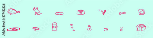 dogwood set icon design for logo and more. isolated vector on blue background