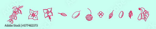 dogwood set icon design for logo and more. isolated vector on blue background