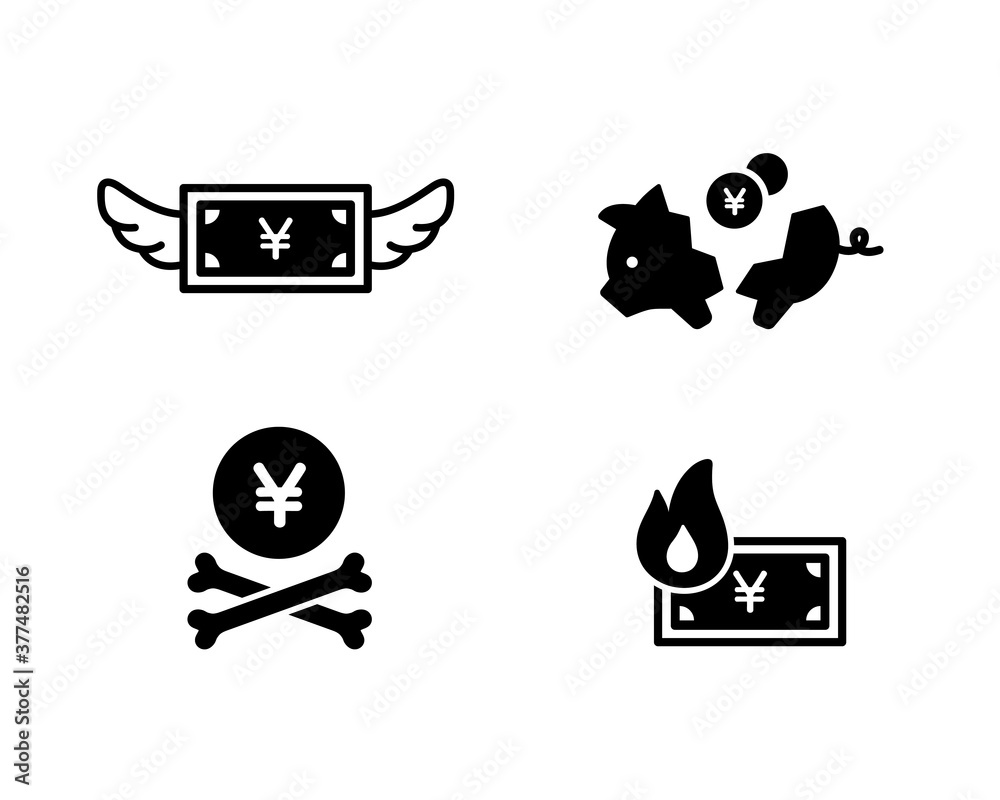 Vettoriale Stock 消費 浪費 借金のアイコンのセット イラスト 貧乏 羽 翼 ブタの貯金箱 燃える 炎 経済 Adobe Stock Vettoriale Stock 消費 浪費 借金のアイコンのセット イラスト 貧乏 羽 翼 ブタの貯金箱 燃える 炎 経済 Adobe Stock