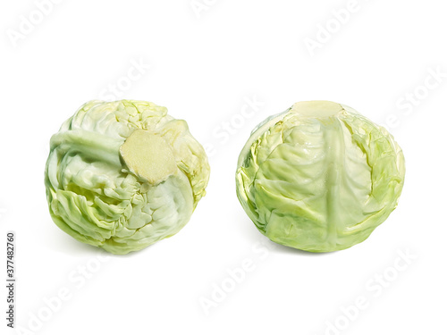 green cabbage isolated on white background © Retouch man