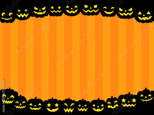 ハロウィンのかぼちゃのシルエット背景（アーチ状）