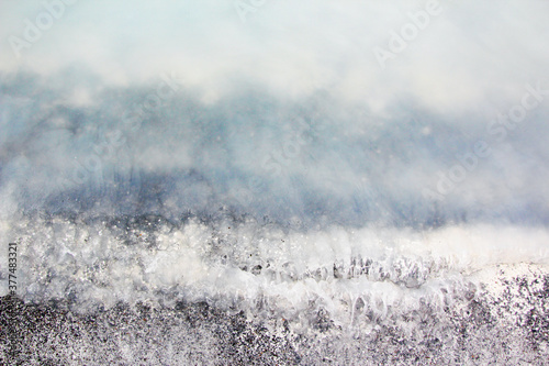 background of tidal water and a mixture of white clay and sand on lake Salda