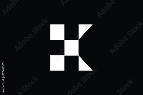 Minimal Innovative Initial HK logo and KH logo. Letter HK KH creative elegant Monogram. Premium Business logo icon. White color on black background
