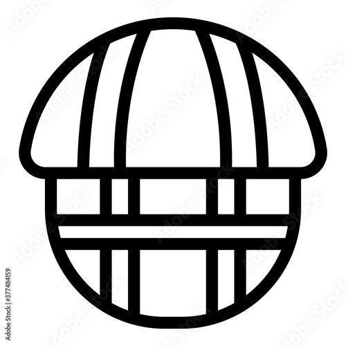 Hurling helmet icon. Outline hurling helmet vector icon for web design isolated on white background