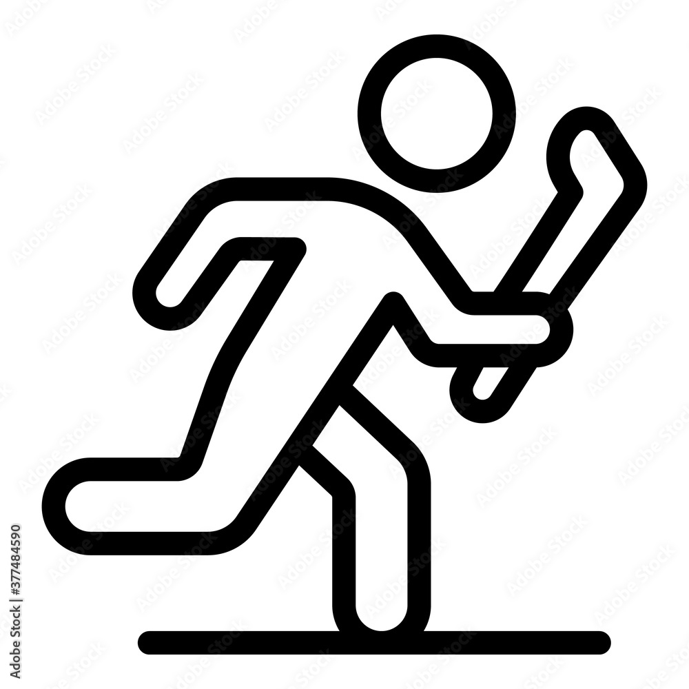 Hurling running player icon. Outline hurling running player vector icon for web design isolated on white background Hurling running player icon. Outline hurling running player vector icon for web design isolated on white background
